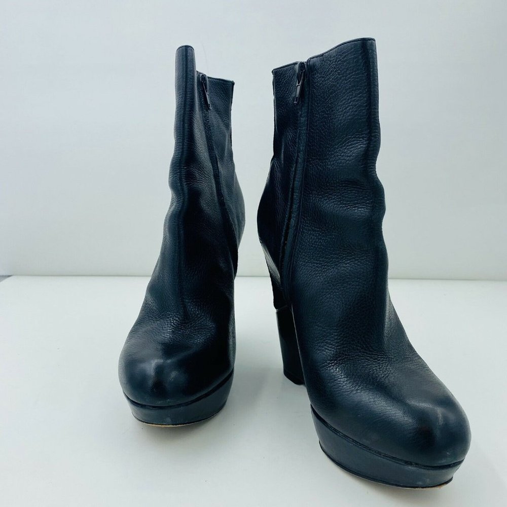 Sam Edelman Split Wedge Leather Viva Bootie Black Size 7.5 - Picture 4 of 8